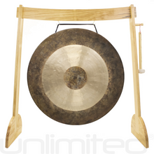 Load image into Gallery viewer, 32&quot; to 40&quot; Gongs on the Large Lunaphonic Wood Gong Stand (Chinese NASA Style)
