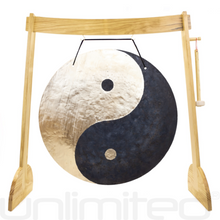 Load image into Gallery viewer, 32&quot; to 40&quot; Gongs on the Large Lunaphonic Wood Gong Stand (Chinese NASA Style)
