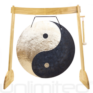 32" to 40" Gongs on the Large Lunaphonic Wood Gong Stand (Chinese NASA Style)